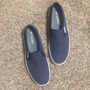 Navy Blue Columbia Slip Ons